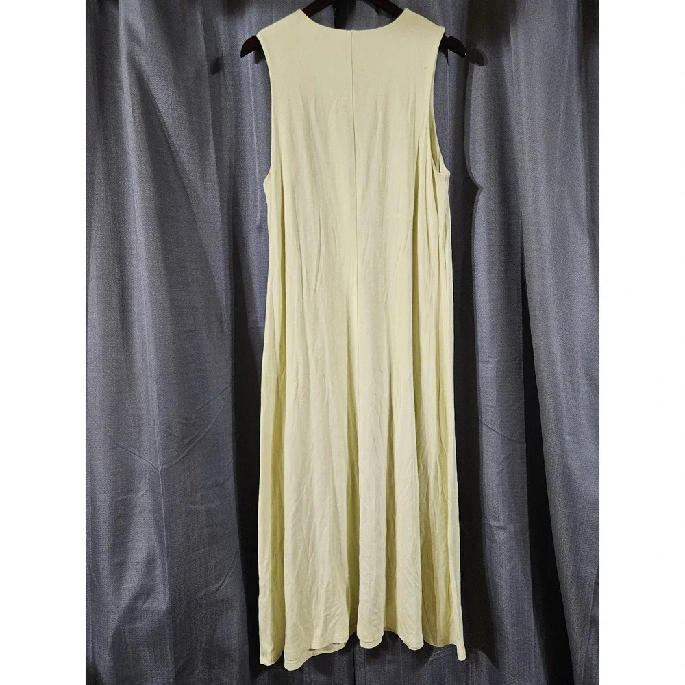 Hatch Maternity Sleeveless Maxi Dress‎ Pale Yellow Jersey Knit Crew Neck Size 4